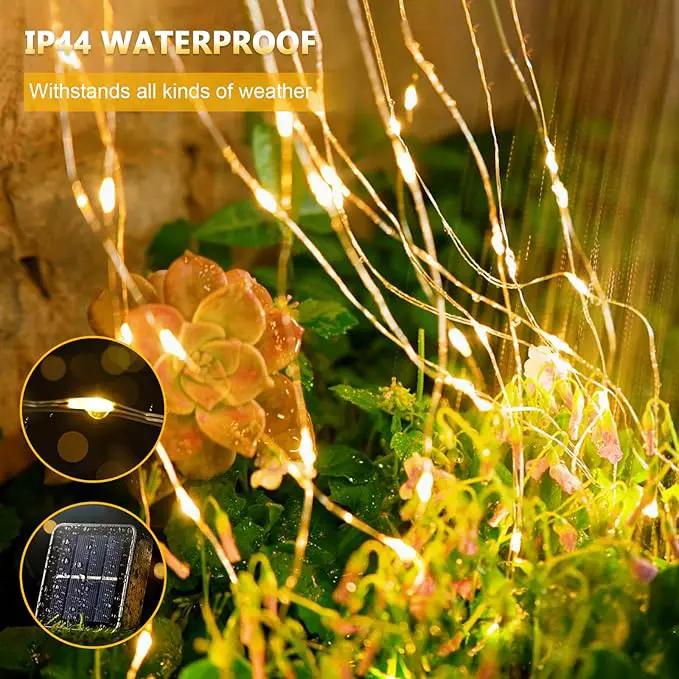 JMEXSUSS Solar String Lights 200 LED, Warm White, Waterproof, 66ft, 8 Modes, IP44, Outdoor Patio, Garden, Christmas Decoration by GreenHaven Gardens