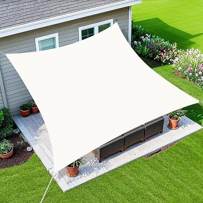 Amagenix Sun Shade Sail 6'X15' Curved Edge Outdoor Shade Canopy White Breathable 95% UV Block Shade Cloth for Patio Garden Backyard (We Make Custom Size) by GreenHaven Gardens