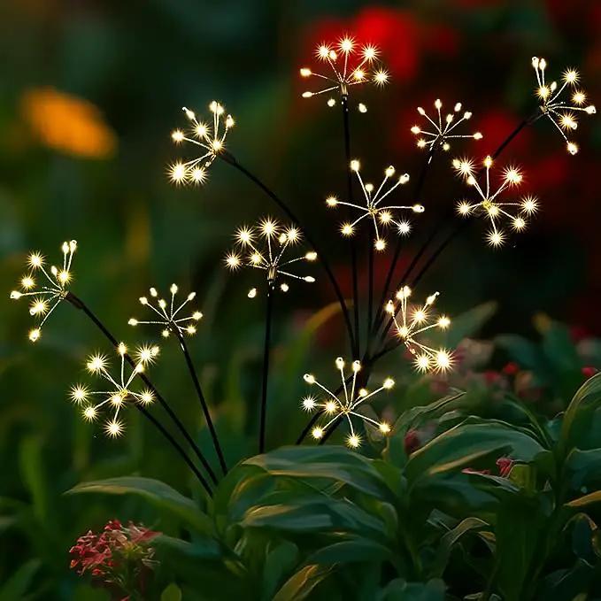 Solar Garden Decor Lights Outdoor, Solar Powered Lights Waterproof for Yard Patio Porch Flowerbed, Fairy Gardening Supplies Gifts Firwork (2 Pack) by GreenHaven Gardens