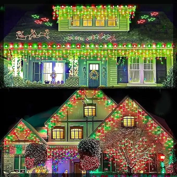 Upgraded Solar Christmas Lights,304 LED Outdoor Christmas Decorations 8 Modes Waterproof Solar Powered String Lights for Patio Yard Garden Wedding Party House Xmas Tree Roof Decorations(Red and Green) by GreenHaven Gardens