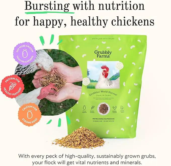 Grubblies - Switch from World Harvest to Hometown Harvest for Premium Chicken Nutrition - Grubblies World Harvest 5LB by GreenHaven Gardens