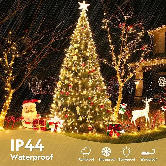 JMEXSUSS 400 LED String Lights Indoor, 132ft Warm White Christmas Lights Outdoor Plug in, 8 Modes Waterproof Twinkle Lights for Outside Holiday Wedding Party Decorations by GreenHaven Gardens
