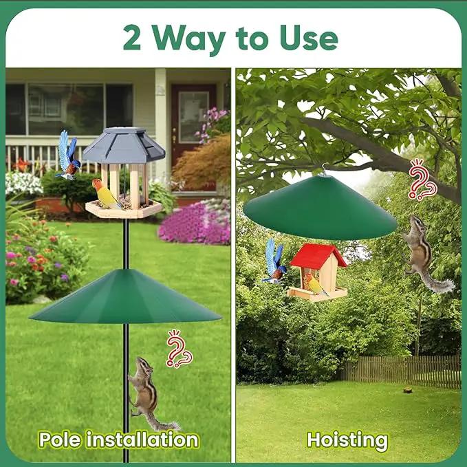 24-inch Large Outdoor Squirrel Baffles for Bird Feeders Pole, Two Way Use, Green Color by GreenHaven Gardens