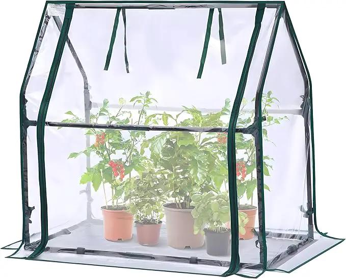 Mini Greenhouse for Indoor Outdoor: Ohuhu Tabletop Portable Green House with Waterproof Pad for Small Plants Nursery Germination, 36"x18"x33" Heavy-Duty Cover Tent Humidity Dome Seedling Accessory by GreenHaven Gardens