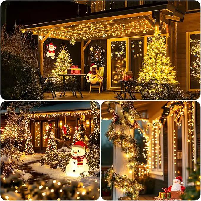 42.7Ft Warm White Solar Lights Outdoor, 2 Pack Total 200 LED Twinkle Solar Tree Lights, 8 Modes Solar String Lights for Outside Tree Patio Yard Wedding Garden Decorations by GreenHaven Gardens
