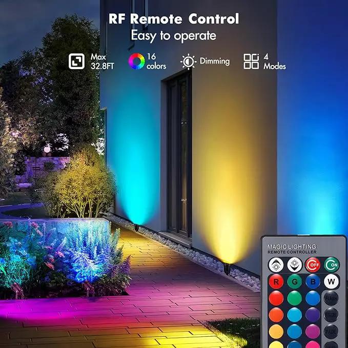 LemonBest Landscape Lighting - 6W RGB Color Changing Halloween Landscape Lights 120V Christmas Outdoor LED Spotlight with Remote Control Waterproof Spot Lights for Yard Garden Patio Driveway (1 Pack) by GreenHaven Gardens