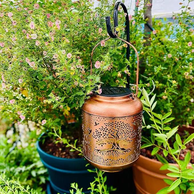 Tree of Life Solar Lanterns Outdoor Waterproof Hanging Solar Lights Big Tree Gifts for Women Men Metal Decorative LED Lanterns for Yard, Patio, Lawn, Tabletop, Pathway, Landscape, Garden Decor by GreenHaven Gardens
