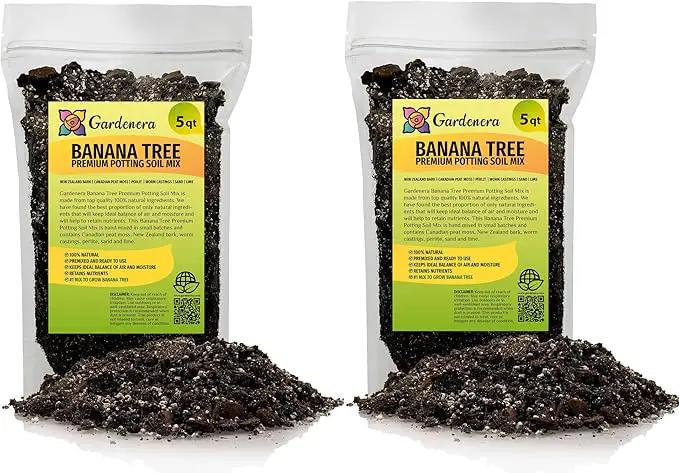 Banana Tree Potting Soil - All-Natural Blend for Thriving Banana Trees - Promotes Deep Root Penetration and Optimal Nutrient Uptake (10 Quart) by GreenHaven Gardens