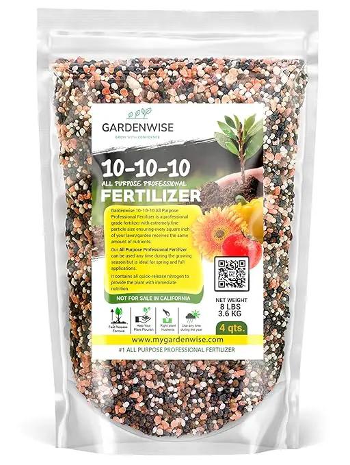 10-10-10 Plant Fertilizer Slow Release - 10 10 10 All Purpose Granular Garden Fertilizer for Vegetables, Tomato, Arborvitae, Shrubs, Rose, Flowers, Fruit, Fig Trees (4 QUARTS) by GreenHaven Gardens