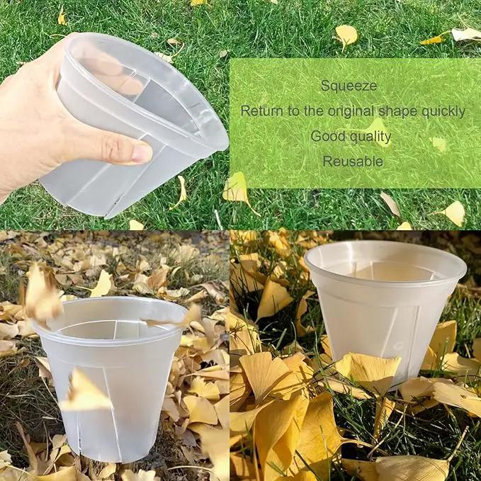 24 pcs 5/6 inch Clear Nursery pots with Trays,Thick Plastic Clear Plant pots with Drainage Holes and Saucers for Orchids,Succulents etc,Outdoor or Indoor use (5/6inch with 24 Trays) by GreenHaven Gardens