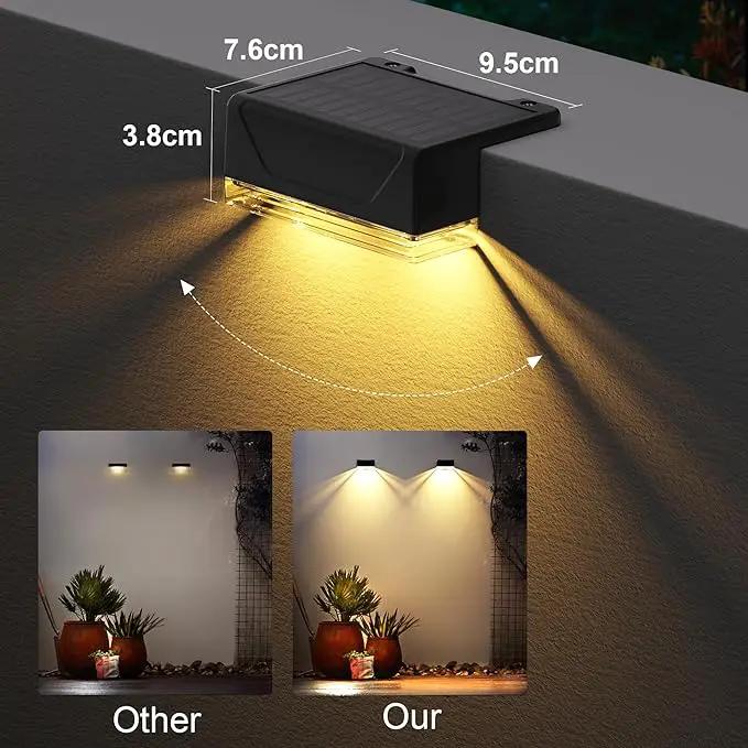 Ellasay Solar Fence Lights Outdoor: IP65 Waterproof RGB Solar Powered with 8 Lighting Modes - Wall Decor for Garden Deck Patio Backyard Balcony 6 Pack by GreenHaven Gardens