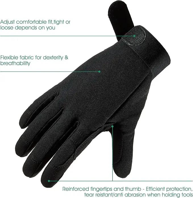 COOLJOB Thorn Proof Garden Gloves with Touchscreen Fingers for Men, Rose Pruning Work Gloves with Palm Cushion for Gardener, Farmer and Landscaper (Black 1 Pair Medium) by GreenHaven Gardens