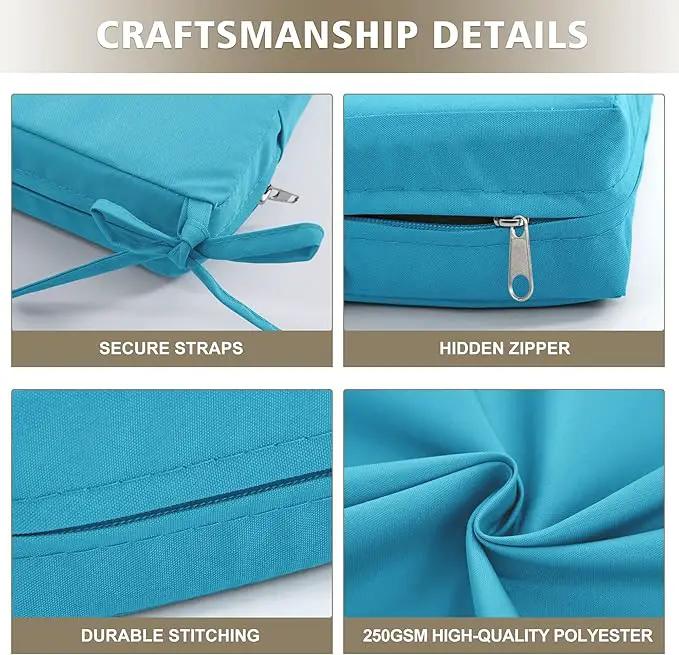 Outdoor Chair Cushions, Waterproof Outdoor Cushions for Patio Furniture w/Fade-Resistant, Removable & Machine-Washable Covers, 19x19 Inch, Ideal for Seat in Gardens/Porch – Set of 1/2/4, Teal by GreenHaven Gardens