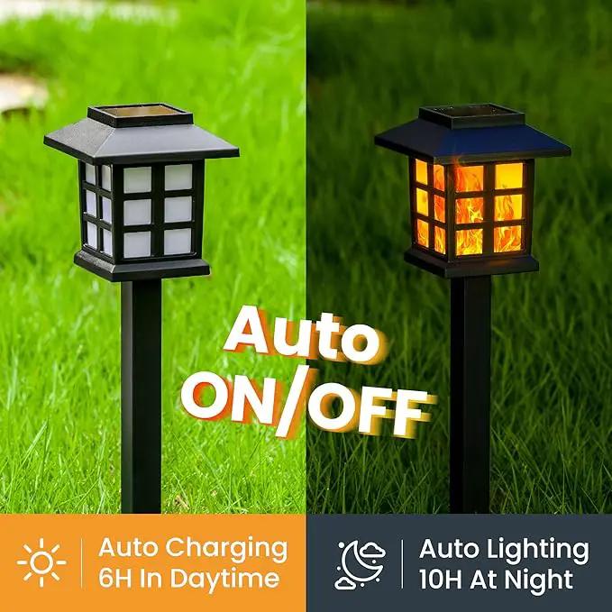 GIGALUMI Solar Lights for Outside,8 Pack Flickering Flame LED Solar Outdoor Lights, Waterproof Solar Garden Lights Maintain 10 Hours of Lighting for Christmas, Garden, Landscape, Path, Yard, Patio by GreenHaven Gardens