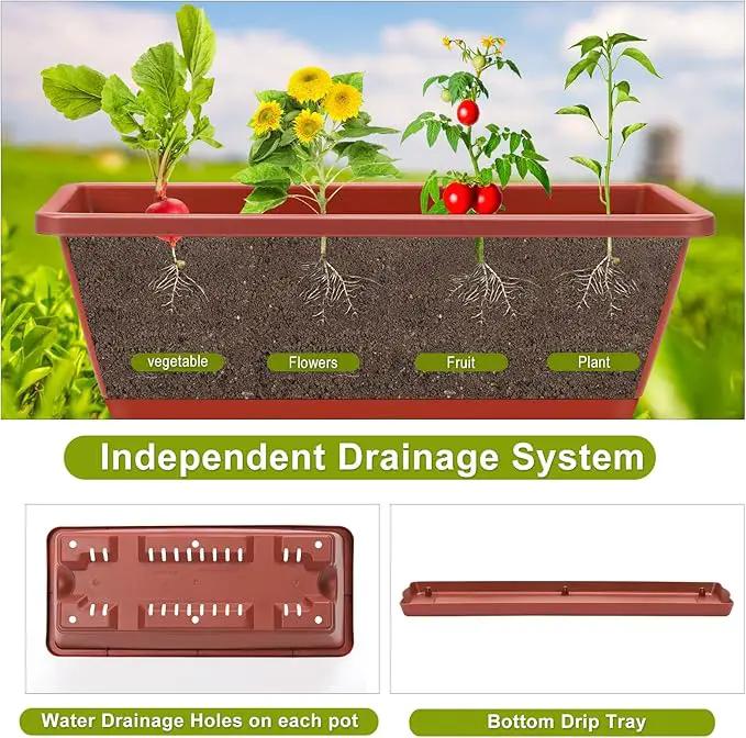 Tuenort Vertical Raised Garden Bed 4 Tiers Planter Box Freestanding Garden Planter with 4 Container Boxes for Growing Vegetables Herbs Flowers on Patio Balcony Red by GreenHaven Gardens