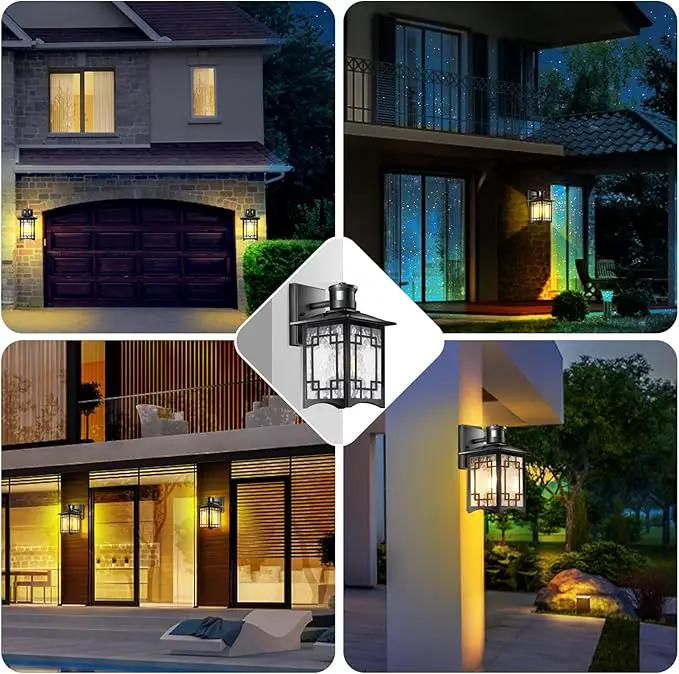 Dusk to Dawn Motion Sensor Light, Outdoor Light Fixture, Aluminum Wall Sconce Lighting, Front Porch Light, Exterior Lights for House Patio, Outside Lights, Wall Mount Anti-Rust Lantern by GreenHaven Gardens