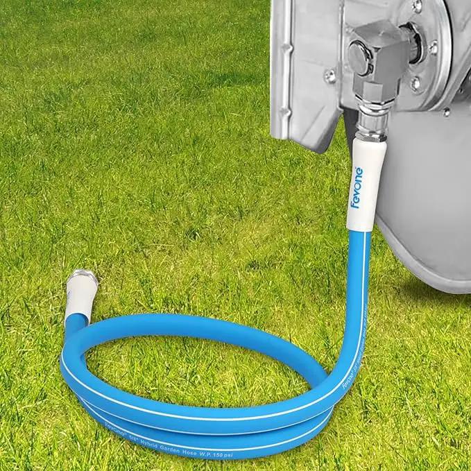Fevone 5 ft Garden Hose, 2-Year Warranty, Hose Reel Leader Hose, Hybrid Polymer, Kink Resistance, Flexible, Durable, Leak Free, Aluminum Fittings, 3/4" GHT, 5/8" ID, 600 Psi, Drinking Water Safe by GreenHaven Gardens