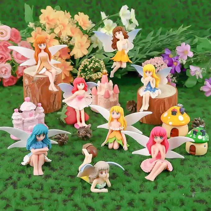 6 Pcs Garden Accessories Miniatures Fairies - Fairy Figurine Miniatures Micro Landscape Ornaments for Home Garden Cute Tiny Collectible Statues by GreenHaven Gardens