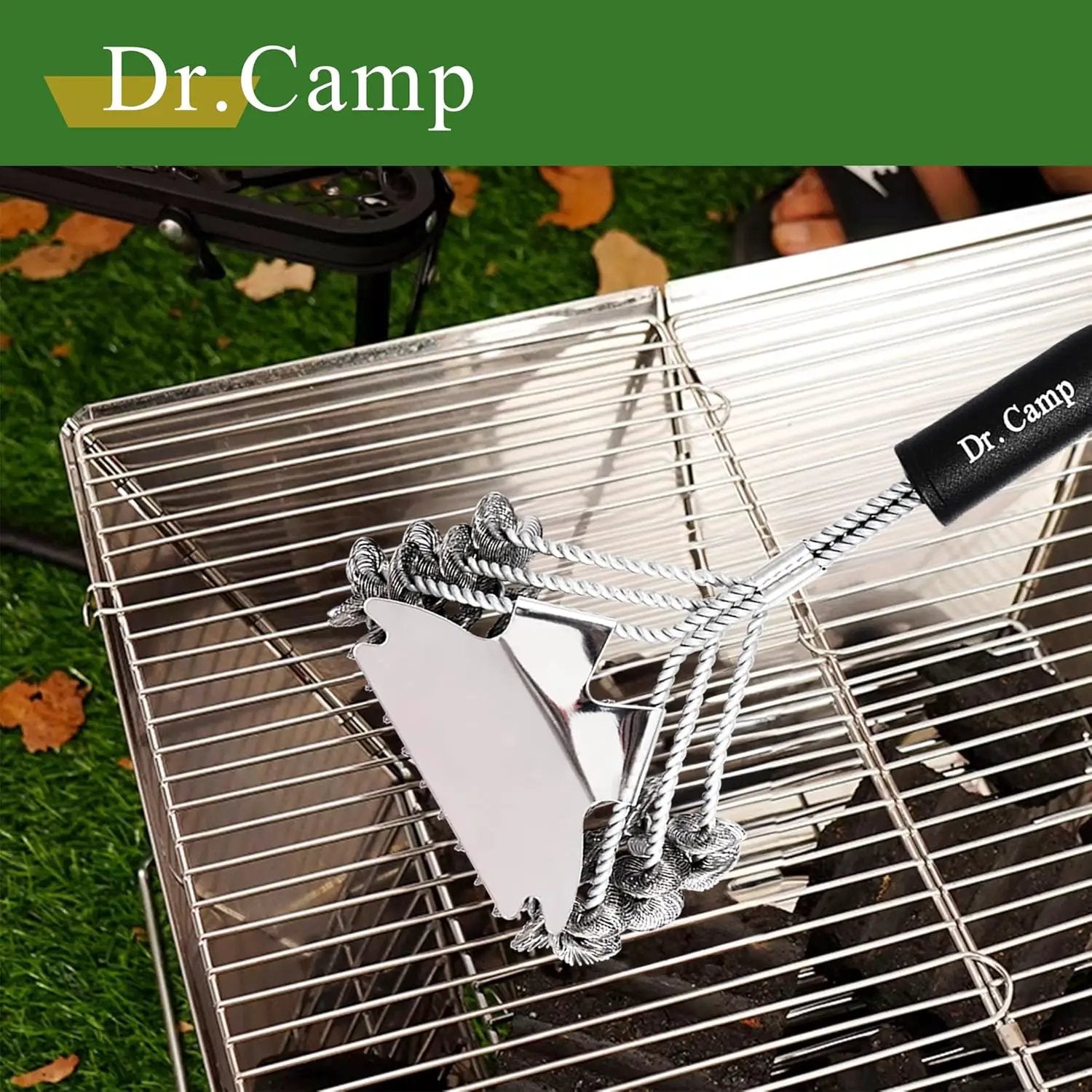 2 PCS Stainless Steel BBQ Grill Brush,BBQ Brush,Grill Scraper, Grill Brush for Outdoot,Grill Cleaning Brush, Barbecue Tool Set with Big Handle for Outdoor Grill by GreenHaven Gardens