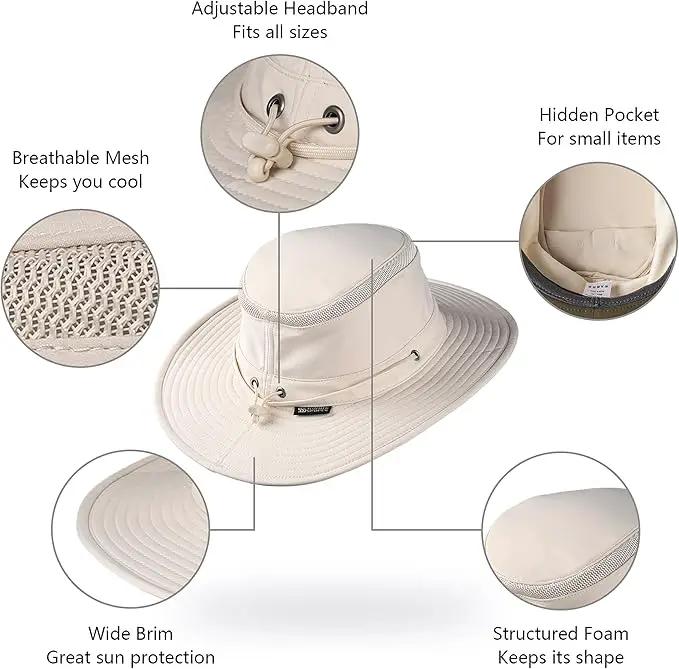 Cimarron Wide Brim Safari Sun Hat for Women & Men – UPF 50+ Outdoor Fishing Hat | Hiking, Running Travel Sun Protection Hat by GreenHaven Gardens