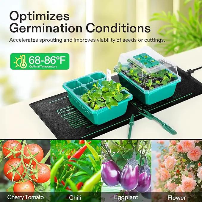 VIVOSUN 2 Pack Durable Waterproof Seedling Heat Mat 10" x 20.75" UL & MET-Certified Warm Hydroponic Heating Pad for Germination, Indoor Gardening, Greenhouse by GreenHaven Gardens