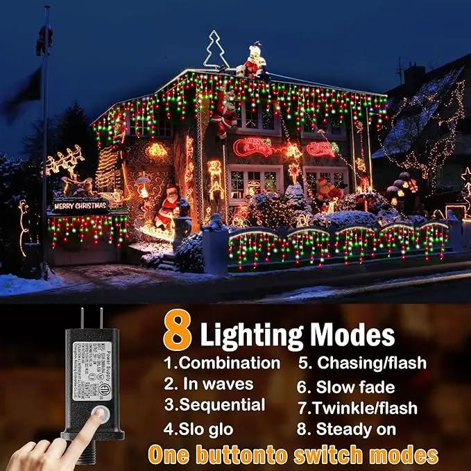 Hezbjiti Outdoor Christmas Lights, 400LED 33FT LED Fairy String Lights with 8 Modes and 75 Drops for Eaves, Party, Yard, Garden Decor by GreenHaven Gardens