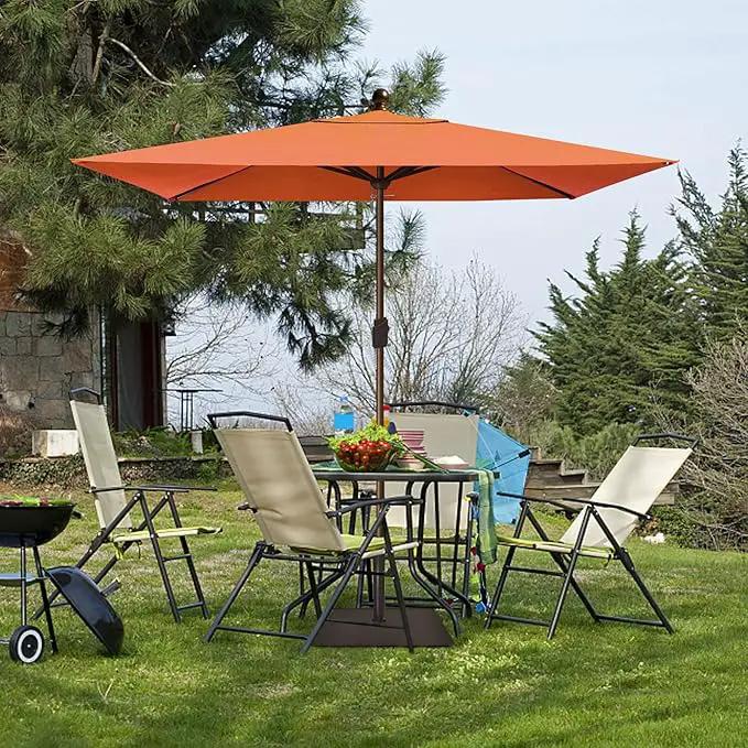 EliteShade USA 10-Year-Non-Fading 6.5x10Ft Rectangular Market Umbrella Patio Umbrella Outdoor Table Umbrella with Ventilation（Rust） by GreenHaven Gardens