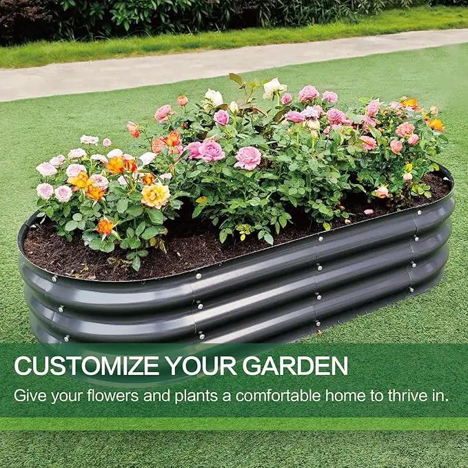 Gardmax 2 Pack Galvanized Raised Garden Bed, Lightweight Planter Boxes Outdoor with Easy Assembly, Large Garden Bed for Vegetables, Fruits, Flower Dark Grey by GreenHaven Gardens