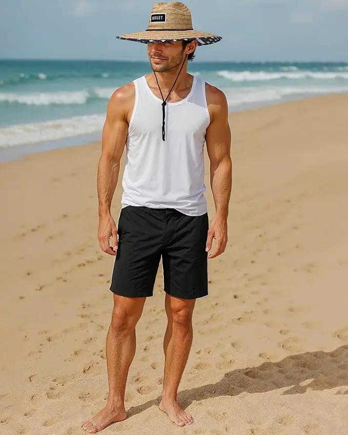 Hurley Men's Straw Hat - Bayside Lifeguard Straw Sun Hat by GreenHaven Gardens