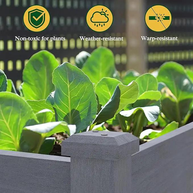 MUPATER 4 x 2 Raised Garden Bed, Elevated Garden Bed with Drainage Holes, Planter Box with Four Wheels and Legs for Herbs and Vegetables, Greenhouse, Garden, Farm, Gray by GreenHaven Gardens
