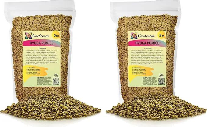 Japanese Hyuga Pumice - 10 Quart - Premium Additive for Orchid & Bonsai Tree Soil |Professional Imported Sifted and Ready to Use (2 Bags of 5 Quart)