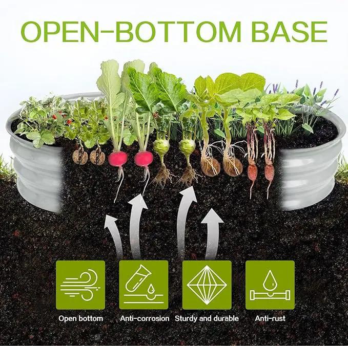 Gardmax 2 Pack Galvanized Raised Garden Bed, Lightweight Planter Boxes Outdoor with Easy Assembly, Large Garden Bed for Vegetables, Fruits, Flower Silver by GreenHaven Gardens
