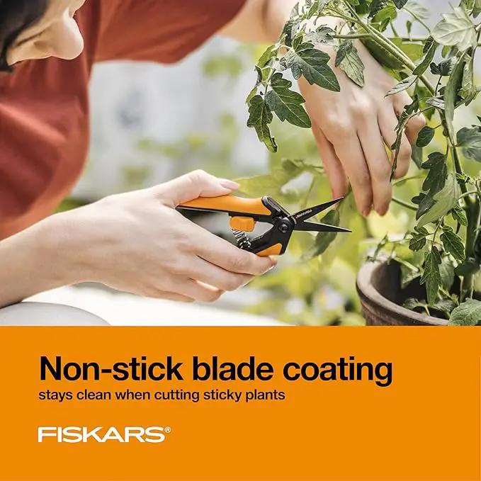 Fiskars 6" Pruning Scissors (2-Pack) for Flowers, Buds, Weeds and Small Plants, Garden Snips with Resin Resistant Nonstick Stainless Steel Blades, Gardening Trimmers with Comfortable Handle by GreenHaven Gardens