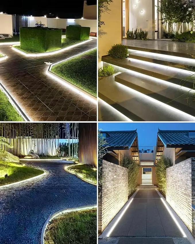 32.8FT 600LED Solar LED Strip Lights Outdoor, Outdoor String Lights Waterproof, 8 Modes Solar Rope Lights with Remote for Step, Stair, Deck, Fence, Patio,Yard Decor (Cool White, 32.8 FT) by GreenHaven Gardens