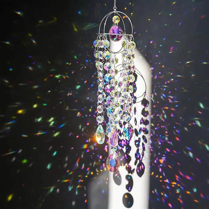 Sun Catchers with Crystals Rainbow Maker Hanging Crystals Prisms Suncatcher for Window - Crystal Chandelier Wind Chimes Sun Catchers Indoor Window Decorations by GreenHaven Gardens