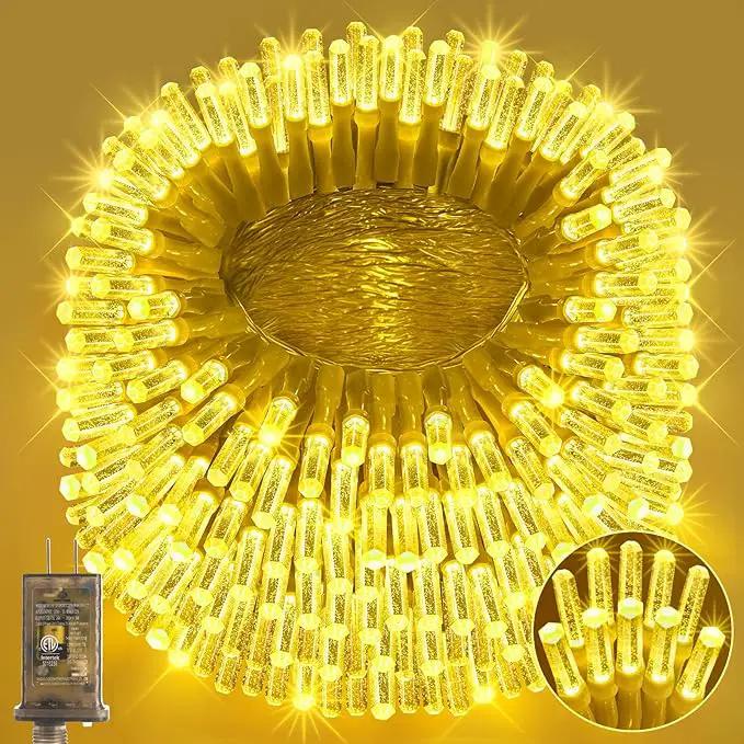 Heceltt 1600 LED 630 FT String Lights Outdoor, 8 Modes Warm White Christmas Lights Plug in, IP44 Waterproof Led String Lights with Timer and Memory for Xmas Holiday Wedding Decorations by GreenHaven Gardens
