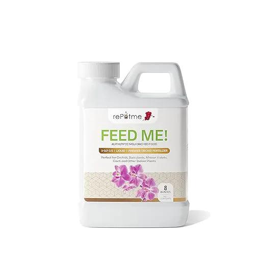 rePotme Orchid Fertilizer - Feed ME! MSU Orchid Food - RO/Rain/Tap Water (Half Pint - 8 oz) by GreenHaven Gardens