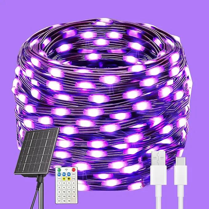 Solar Christmas Lights, 500LED 19 Modes Solar Powered Christmas Lights, Waterproof LED Solar Christmas Decorations for Fence Balcony Holiday Party 1 Pack by GreenHaven Gardens