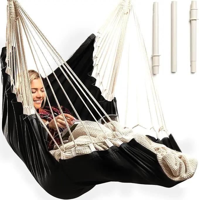 Hanging Hammock Chair Swing – Hanging Chair Outdoor & Indoor - Hammock Swing Chair – Quick & Easy Setup with Hardware Kit – Durable & Spacious Full Body Support – Holds 440 Lbs by GreenHaven Gardens