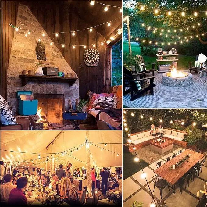 GOOTHY 50Ft LED String Lights, G40 LED Outdoor String Lights with 22 Shatterproof Globe LED Bulbs (2 Spare), Indoor/Outdoor Decoration String Lights for Patio Garden Bistro Backyard -White Wire by GreenHaven Gardens