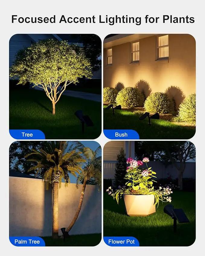 Solar Spot Lights Outdoor Waterproof for Flag, Tree, Plant, Sign, Statue, Mailbox, Bright LED Outside Landscape Flood Spotlights for Ambient Uplighting Yard, Garden, House, Backyard, Patio, Pathway by GreenHaven Gardens