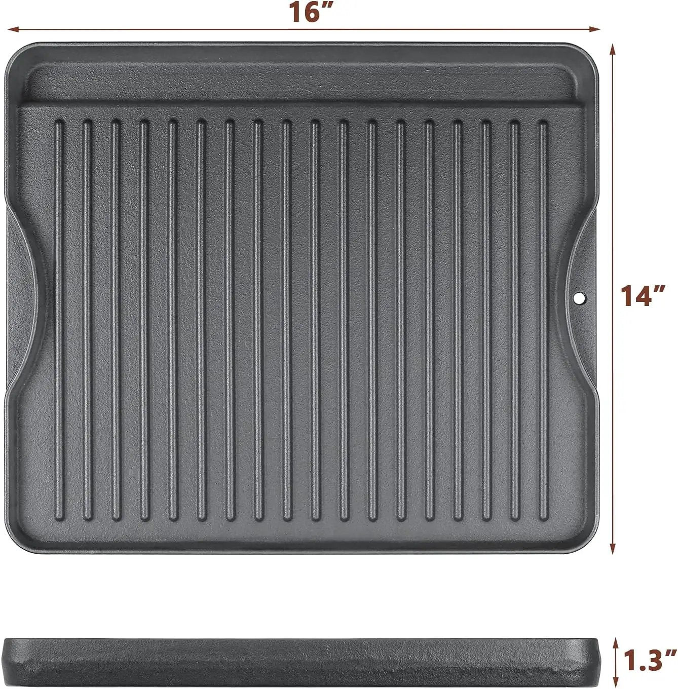 Cast Iron Griddle for Camp Chef, Reversible Griddle for Outdoor Cooking 14" x 16" for Camp Chef 2 Burner Stove Explorer 2-Burner, 3-Burner, 2X, 3X, Single Burner Stove by GreenHaven Gardens