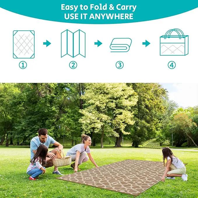 HEBE Outdoor Rug Waterproof 6x9, Plastic Straw Rug Camping Rug, Reversible Outdoor Patio Rugs RV Mat Clearance, Indoor Outside Floor Carpet for Porch,Deck,Camper,Balcony,Backyard by GreenHaven Gardens