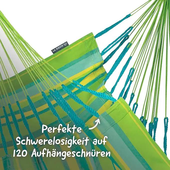 LA SIESTA® - XL King Domingo Hammock Swing Chair & CasaMount - Weather & Tear Resistant Hanging Chair - Outdoor Indoor Hammock Chair w/Suspension Kit for Walls Ceilings Square Beams - Lime by GreenHaven Gardens