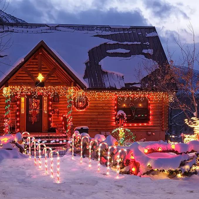 COOLWUFAN 28" Christmas Candy Cane Pathway Markers, Set of 12 Pack Christmas Outdoor Decorations Pathway Lights with 72 Warm Lights for Christmas Holiday Party Walkway Patio Garden Yard Lawn Decor by GreenHaven Gardens
