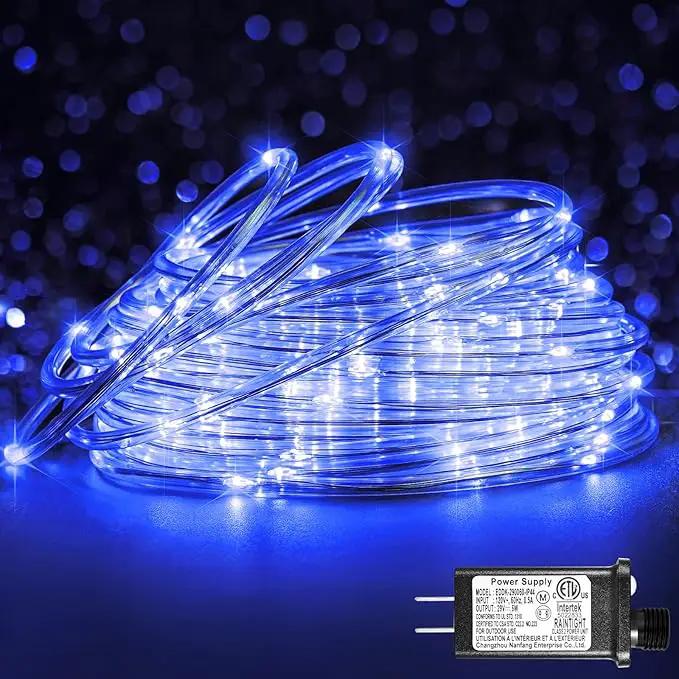 66FT 200 LED Rope Lights for Outside, Christmas String Lights with Waterproof 8 Modes, Flexible and Connectable Plug in Fairy Lights for Outdoor Indoor Bedroom Patio Party Wedding Decorations, Blue by GreenHaven Gardens
