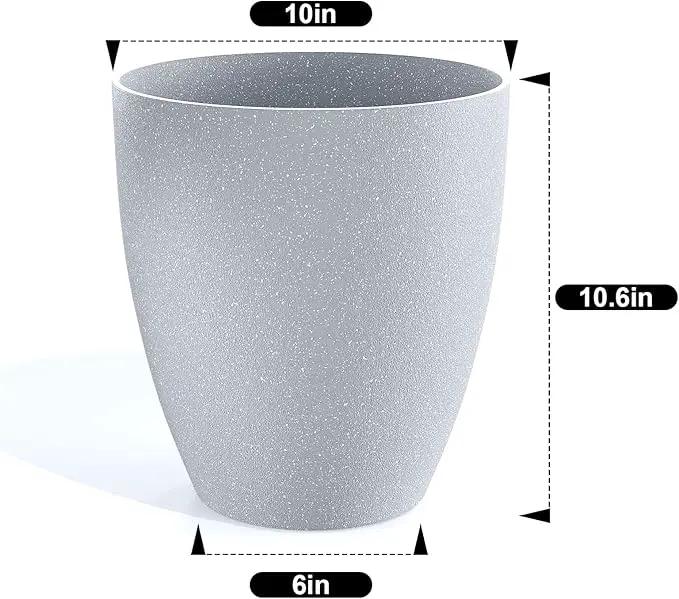 QCQHDU Plant Pots Set of 2 Pack,10 Inch Plant Pot for Indoor and Outdoor Plants with Drainage Hole,Flower Pots Modern Decorative Planter for Garden Plants (Sandy) by GreenHaven Gardens