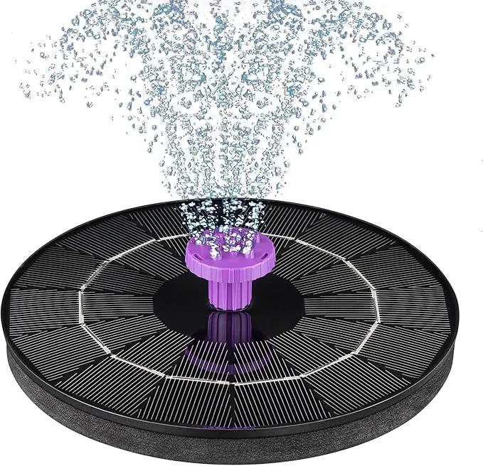 3.5W Solar Bird Bath Fountain Pump, Solar Powered Water Pump, Outdoor Water Fountain Pump with 8-in-1 Nozzles, 4 Fixed Pipes for Hummingbirds, Garden, Pool, Pond by GreenHaven Gardens