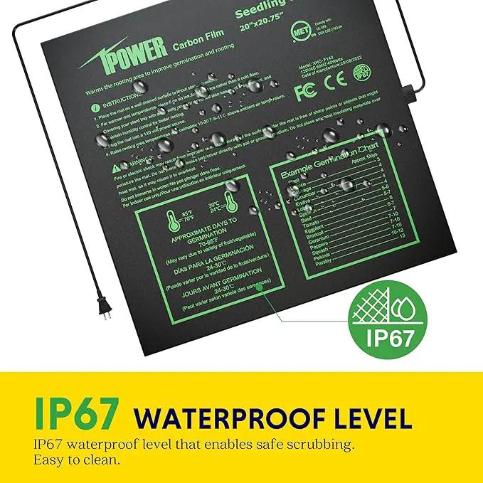 iPower 20"x20.75" Seedling Heat Mat with Built-in Temperature Controller, MET Certified Waterproof Plant Heating Pad, for Germination, Breeding, Brewing by GreenHaven Gardens
