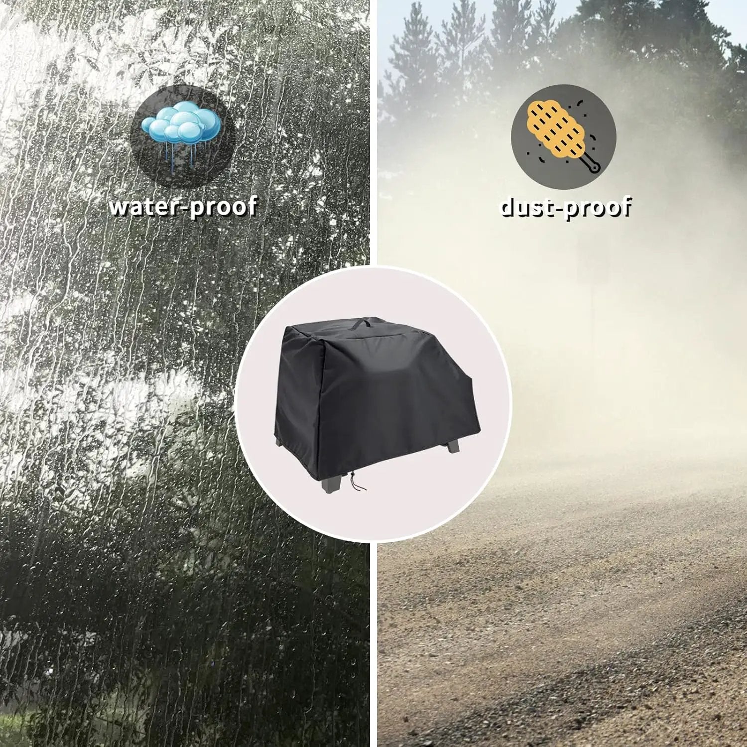 Kingling Pizza Oven Cover for Cuisinart CGC-403 3-in-1 Pizza Oven Grill, Waterproof Outdoor Grill Cover - 28''L x 21''W x 17.5''H by GreenHaven Gardens